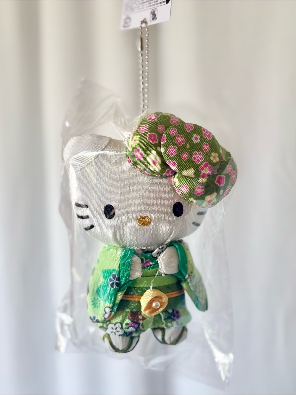 Hello Kitty Matcha Green Bow and Kimono Plush Bag Charm NWT Japan Exclusive